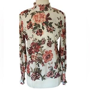 Ambiance Floral Semi-Sheer Blouse